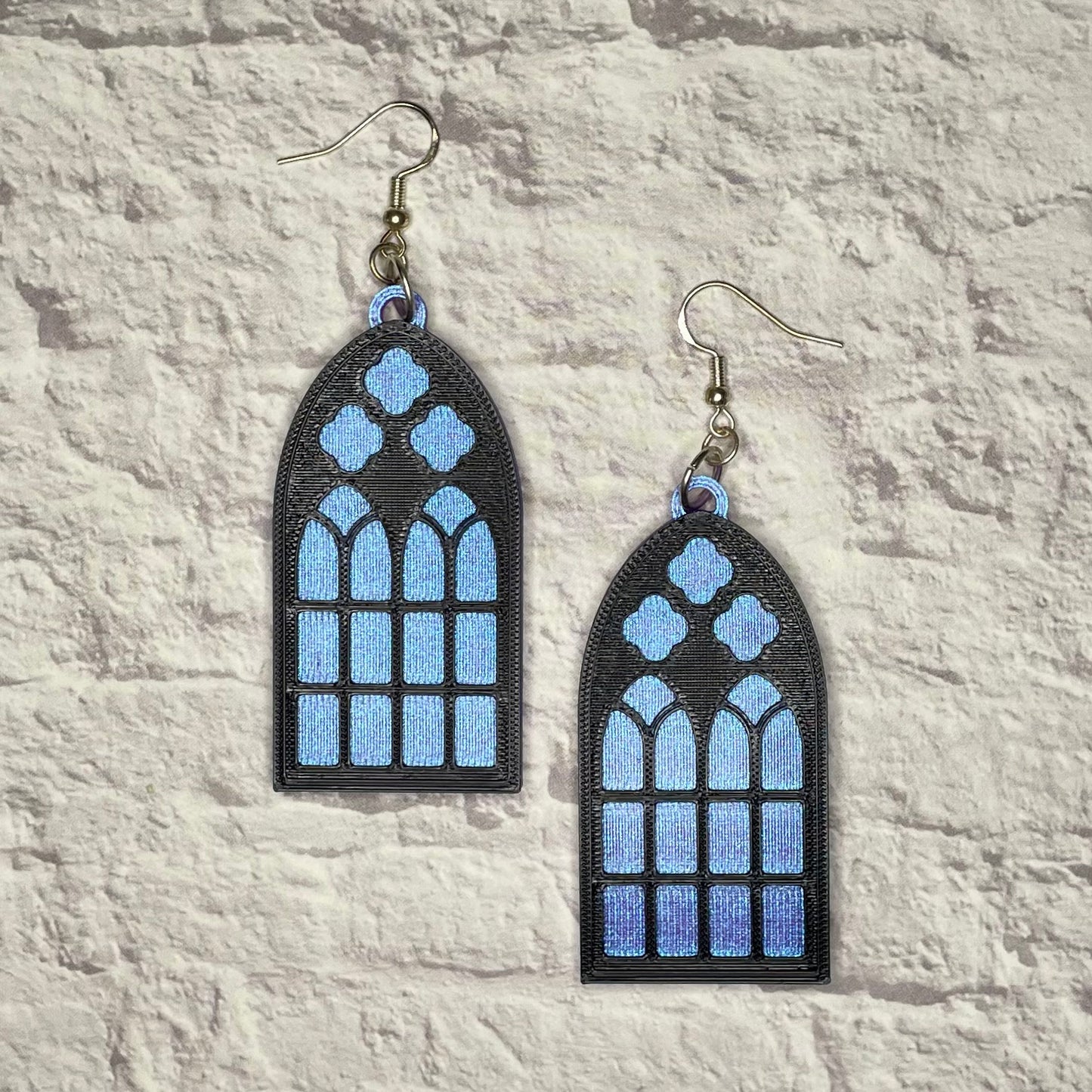 Cathedral Window Statement Earrings or Keychain 3D Printed