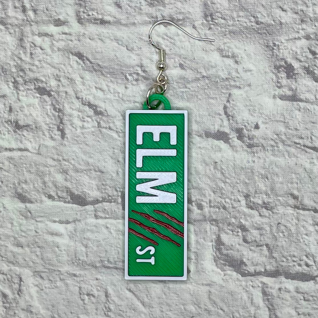 Elm Street Horror Statement Earrings or Keychain 3D Printed