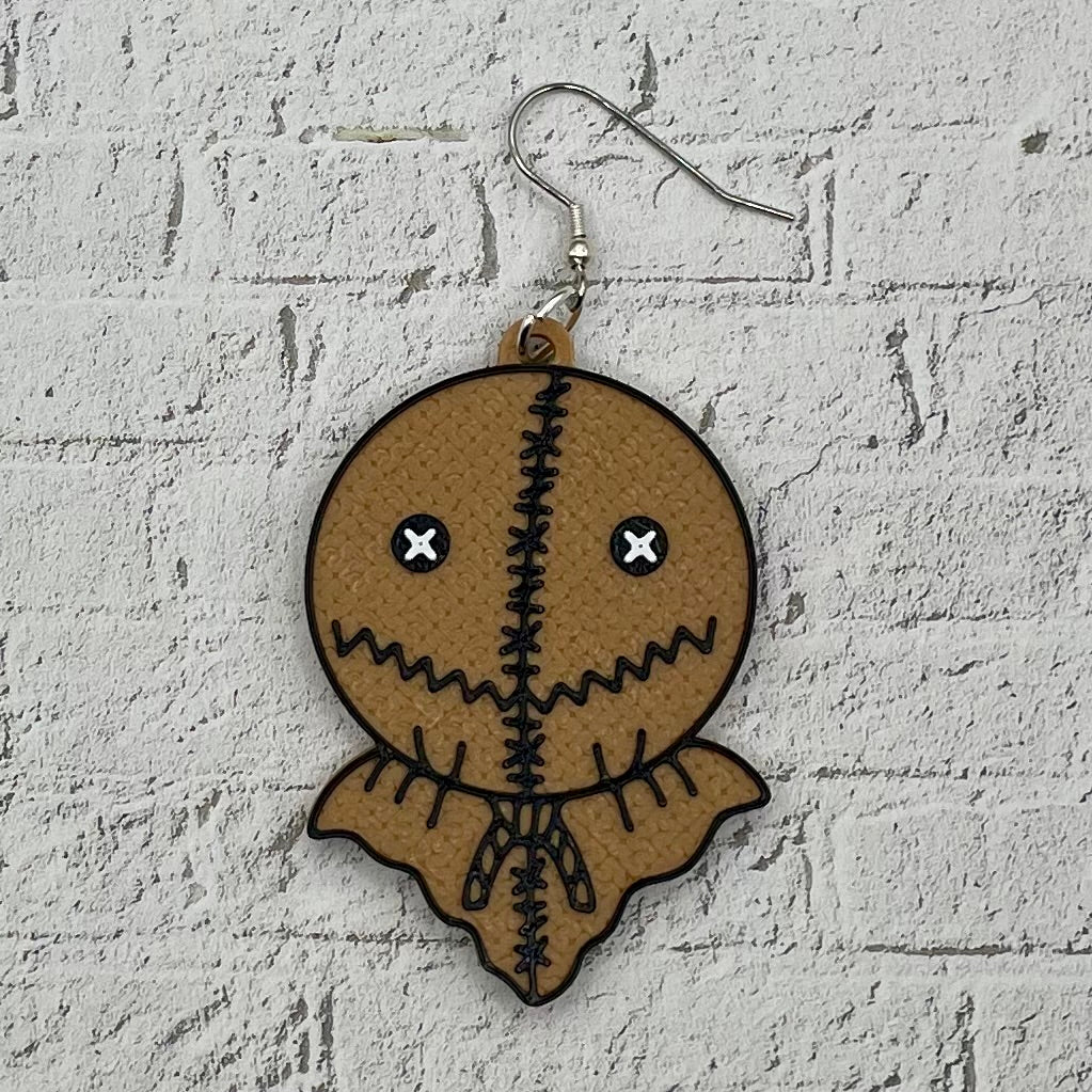 Sam Horror Statement Earrings or Keychain 3D Printed