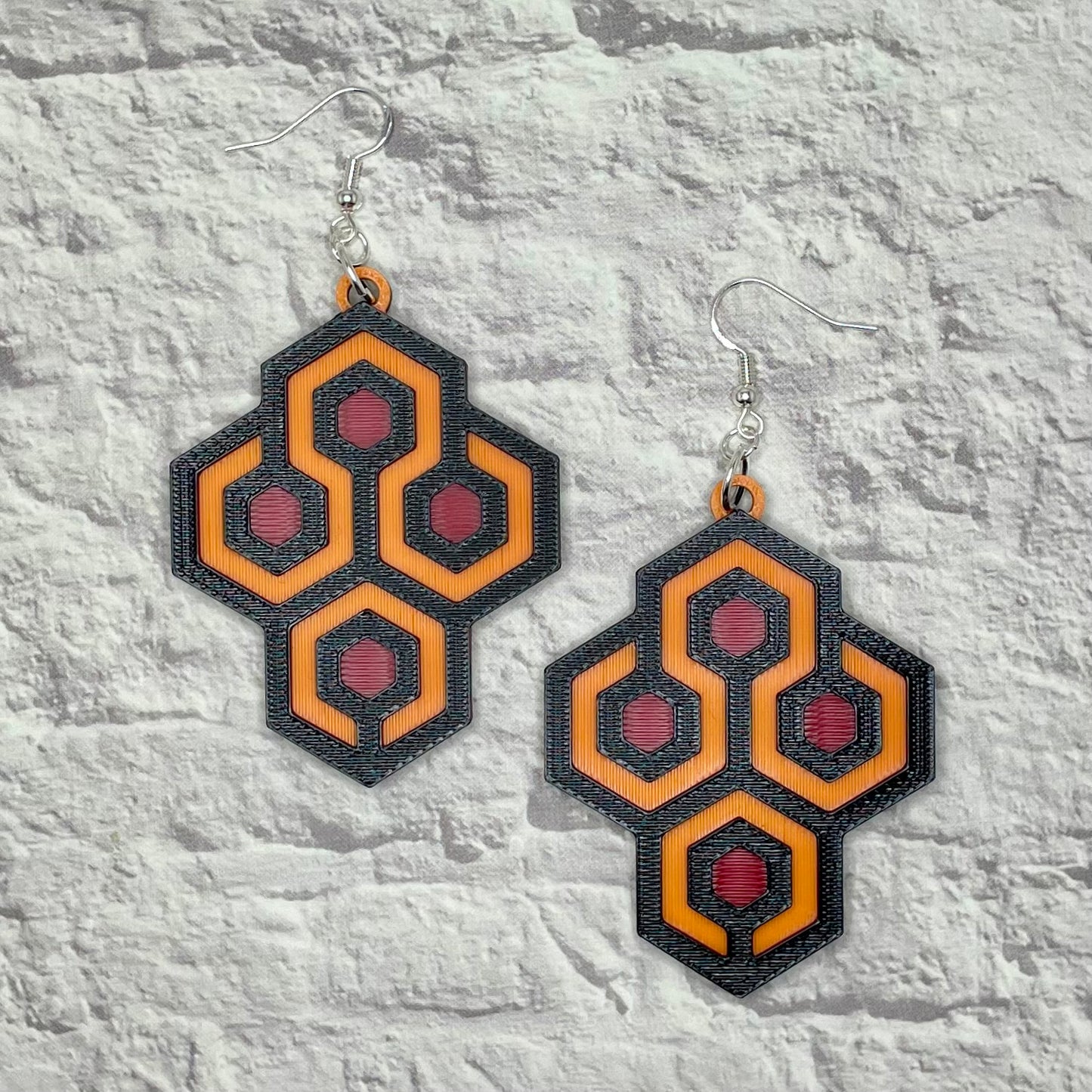 Carpet Horror Statement Earrings or Keychain 3D Printed