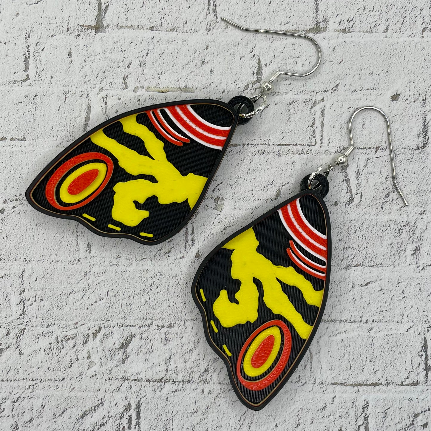 Kaiju Moth Wings Statement Earrings or Keychain 3D Printed