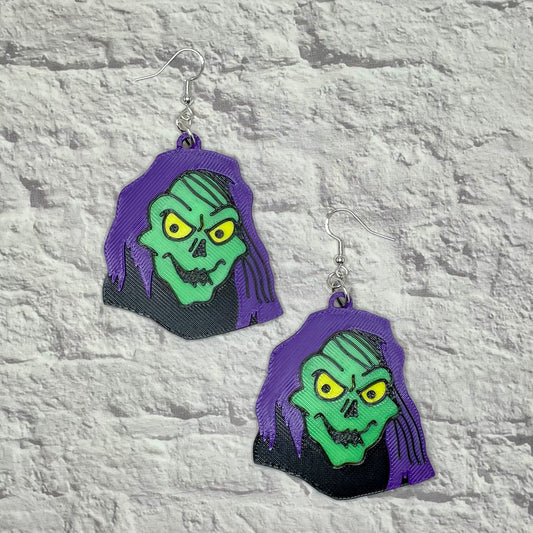 Crypt Cartoon Horror Statement Earrings or Keychain 3D Printed