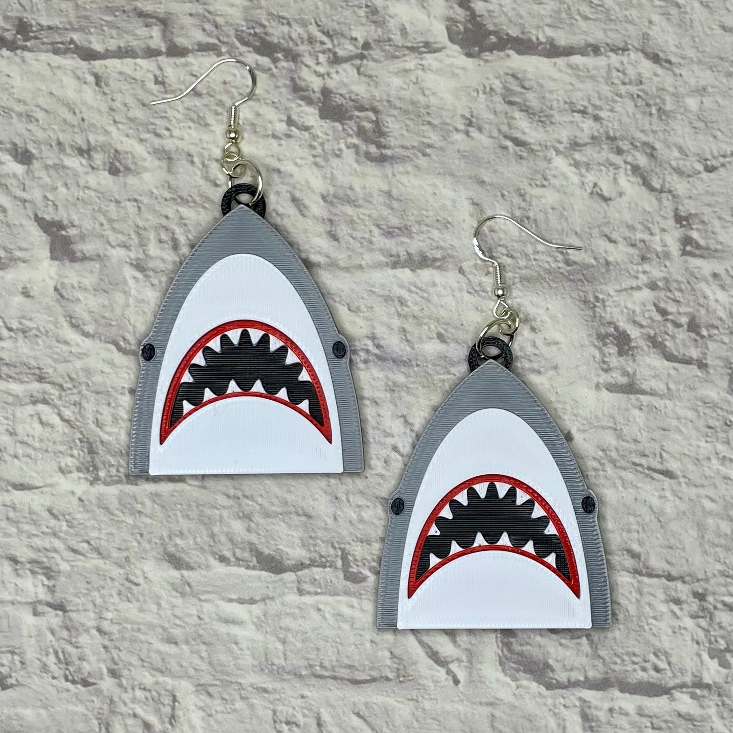 Killer Shark Horror Statement Earrings or Keychain 3D Printed