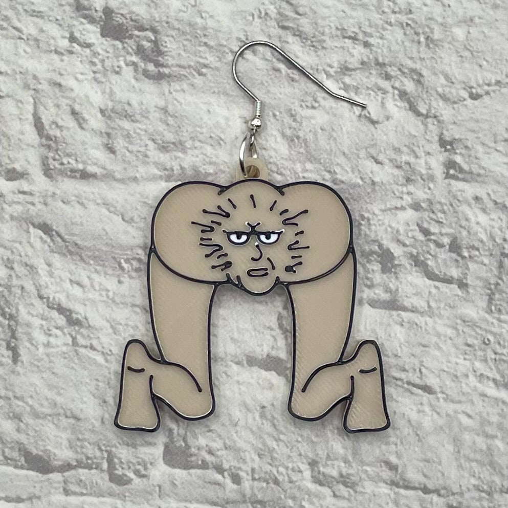 Butthead Society Horror Statement Earrings or Keychain 3D Printed