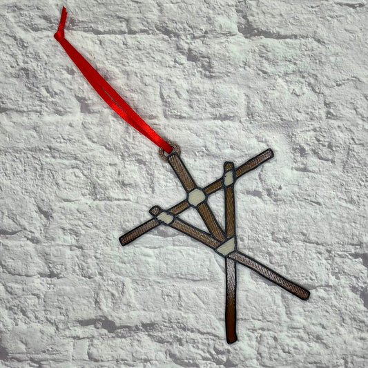 Stick Figure Holiday Ornament 3D Printed