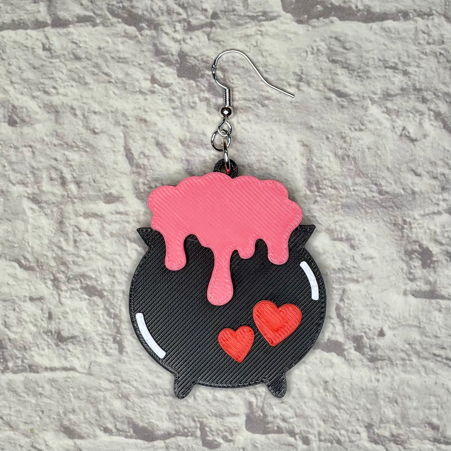 Cute Cauldron Statement Earrings or Keychain 3D Printed