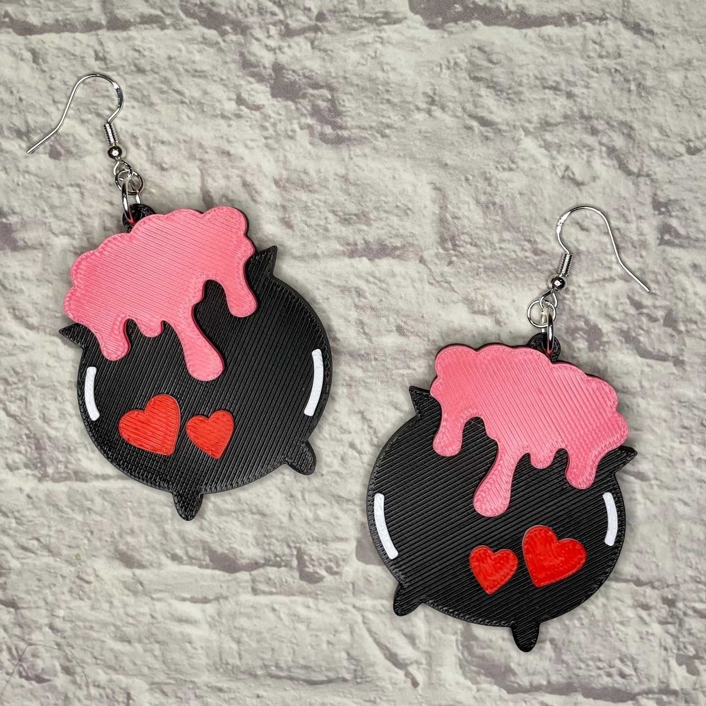 Cute Cauldron Statement Earrings or Keychain 3D Printed