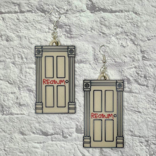 Redrum Horror Statement Earrings or Keychain 3D Printed