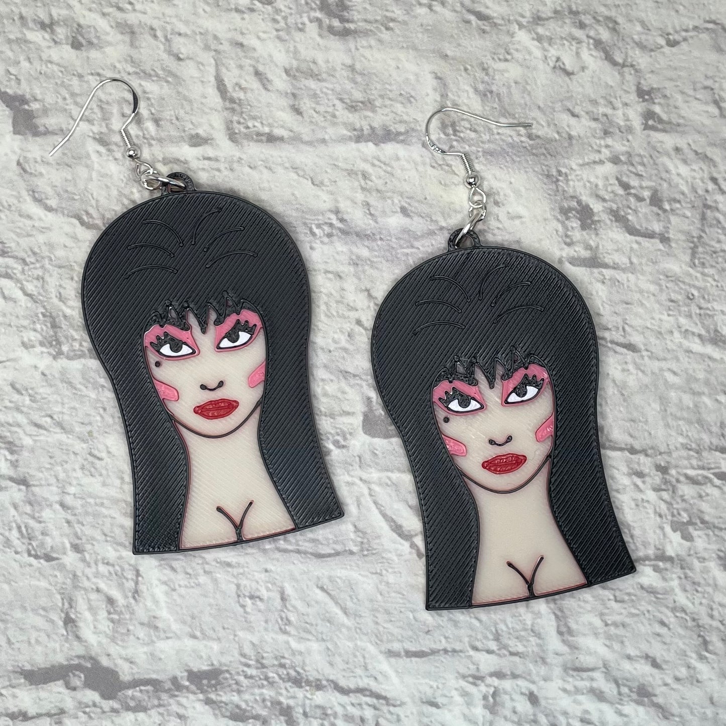 Mistress Of The Dark Horror Statement Earrings or Keychain 3D Printed
