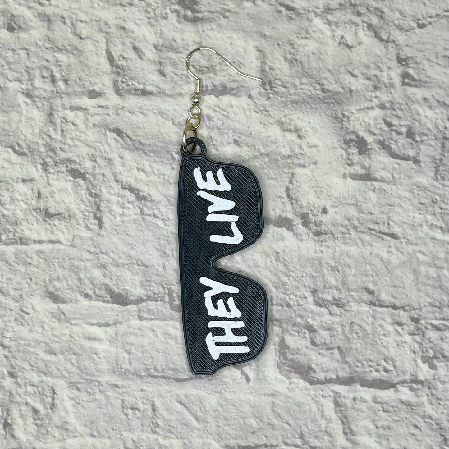 They Live Horror Statement Earrings or Keychain 3D Printed