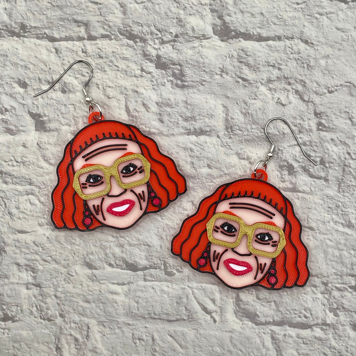 Gladys Horror Statement Earrings or Keychain 3D Printed