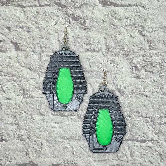 Insect Teleportation Device Horror Statement Earrings or Keychain 3D Printed