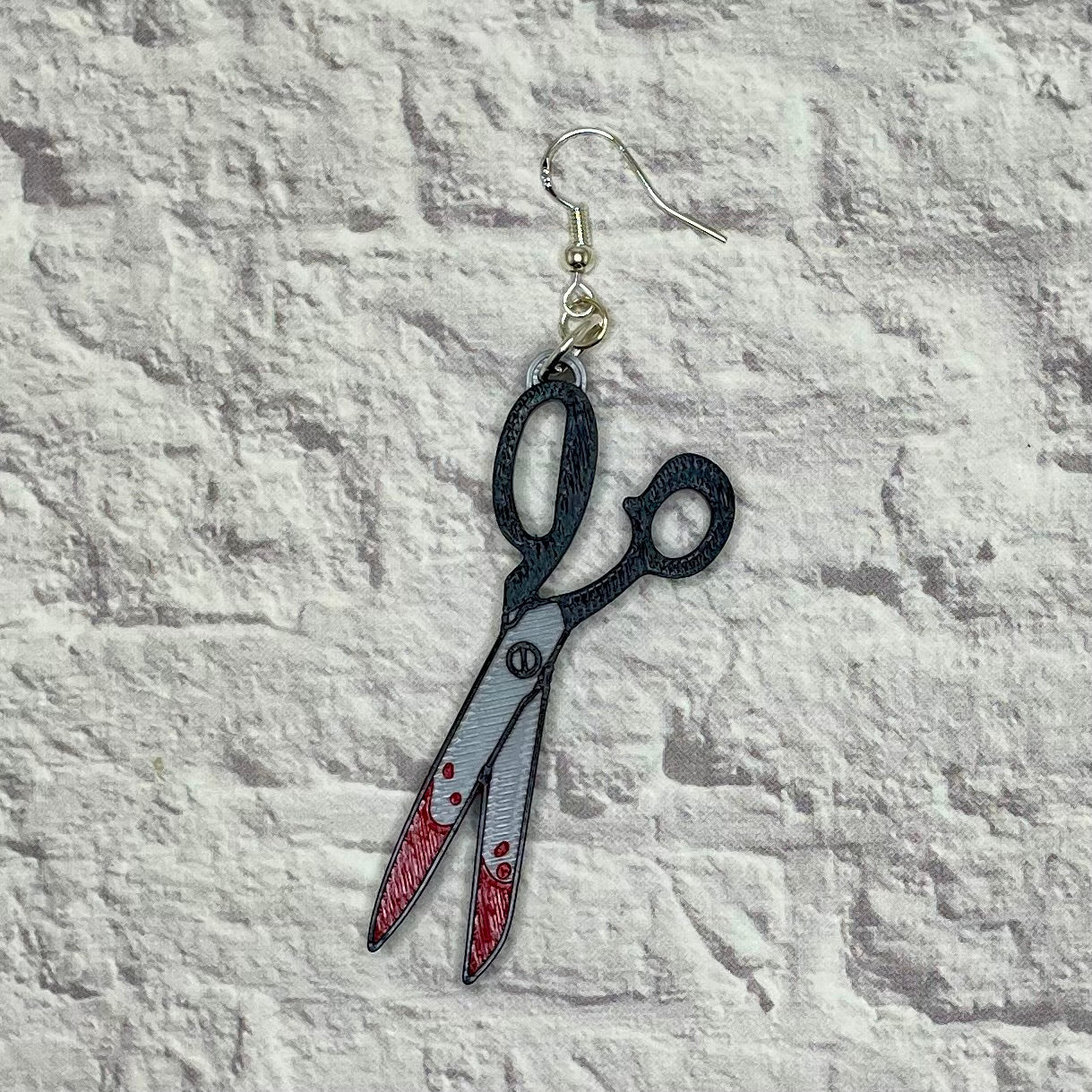 Bloody Scissors Statement Earrings or Keychain 3D Printed