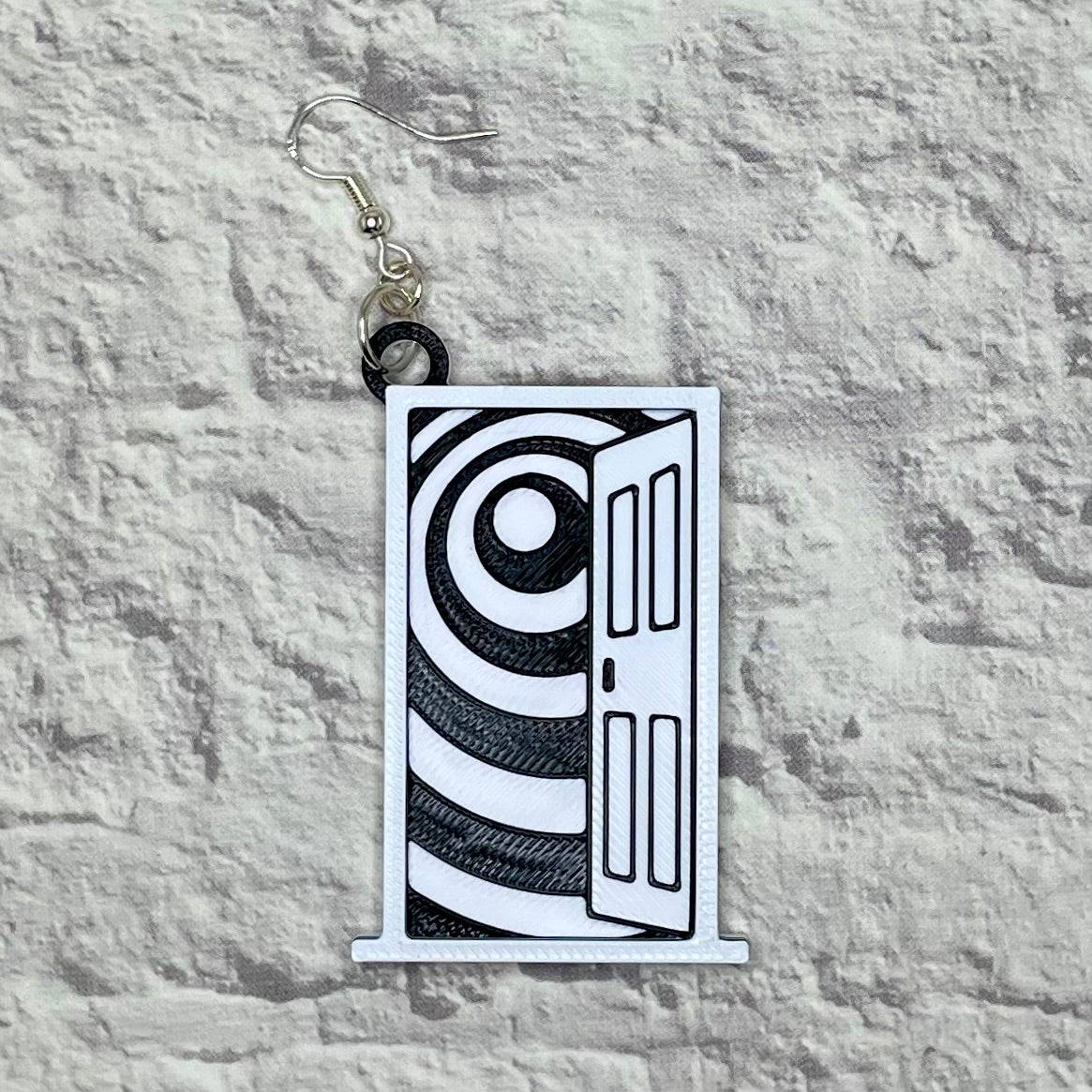 Twilight Zone Horror Statement Earrings or Keychain 3D Printed