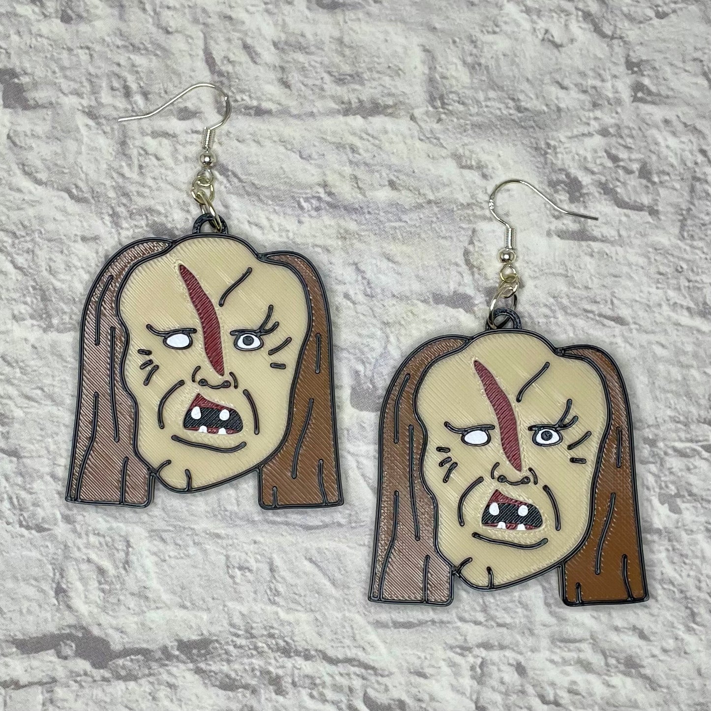 Victor Crowley Horror Statement Earrings or Keychain 3D Printed