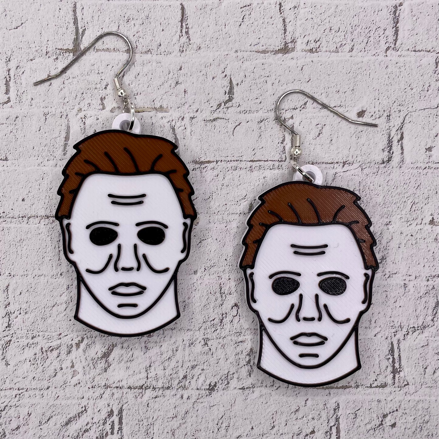 Michael Horror Statement Earrings or Keychain 3D Printed