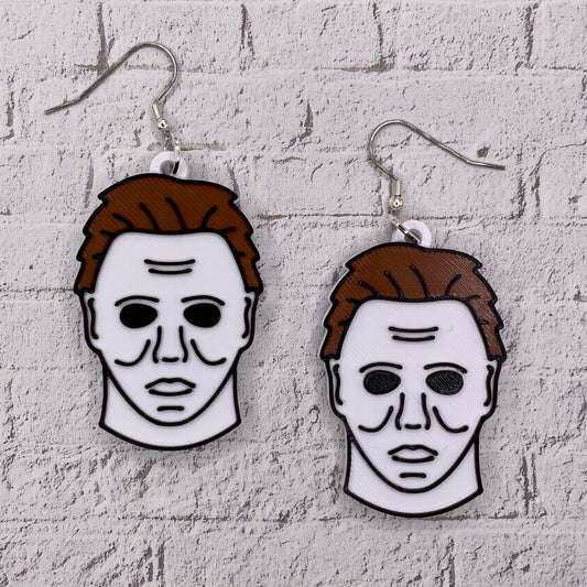 Michael Horror Statement Earrings or Keychain 3D Printed