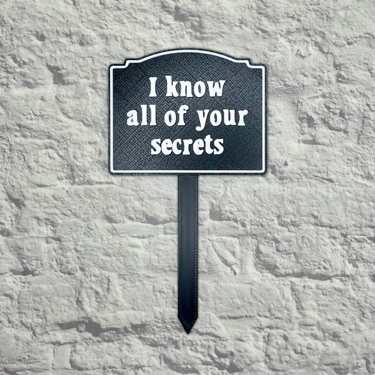 I Know All Of Your Secrets Plant Stake