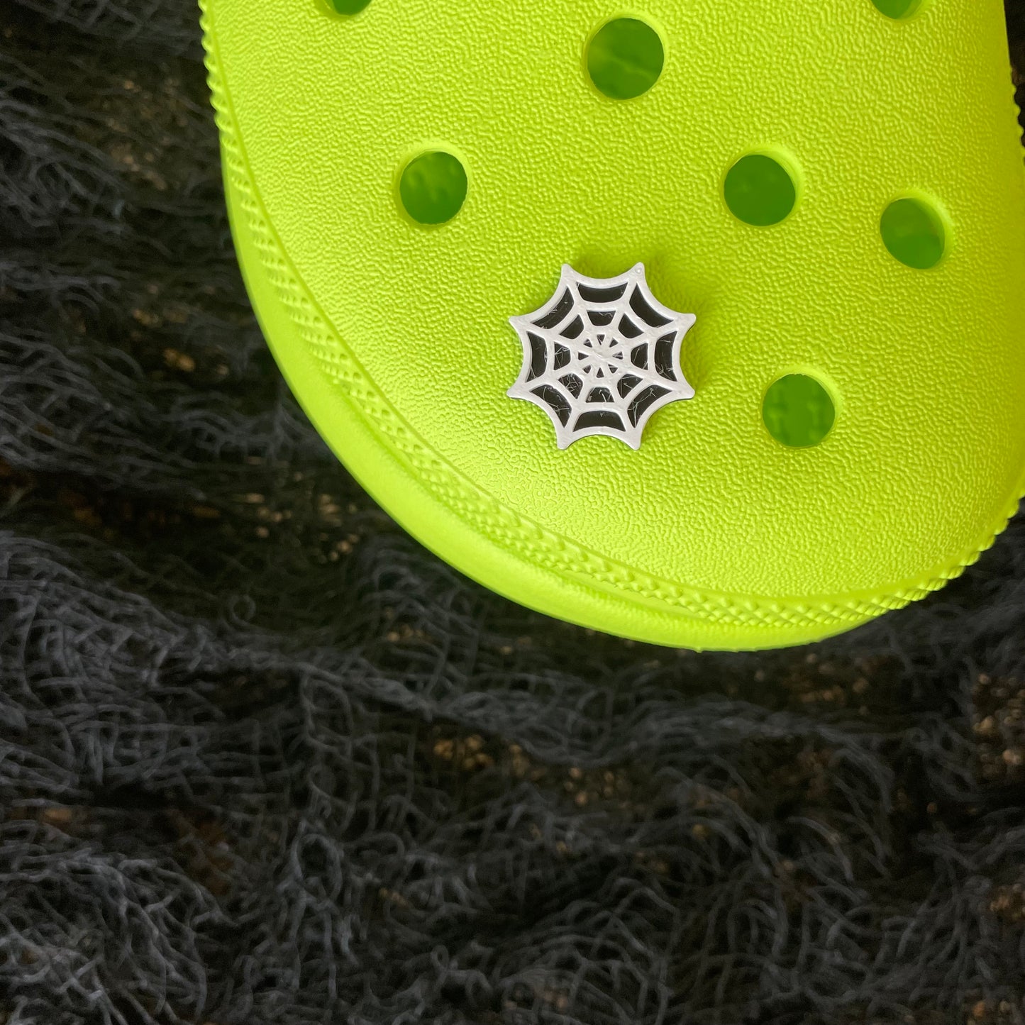 Spiderweb Shoe Charm 3D Printed