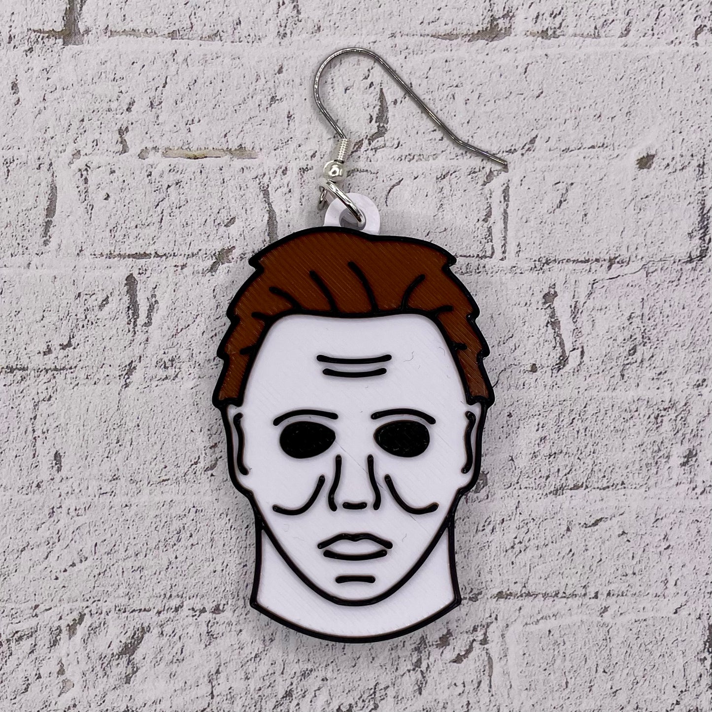 Michael Horror Statement Earrings or Keychain 3D Printed