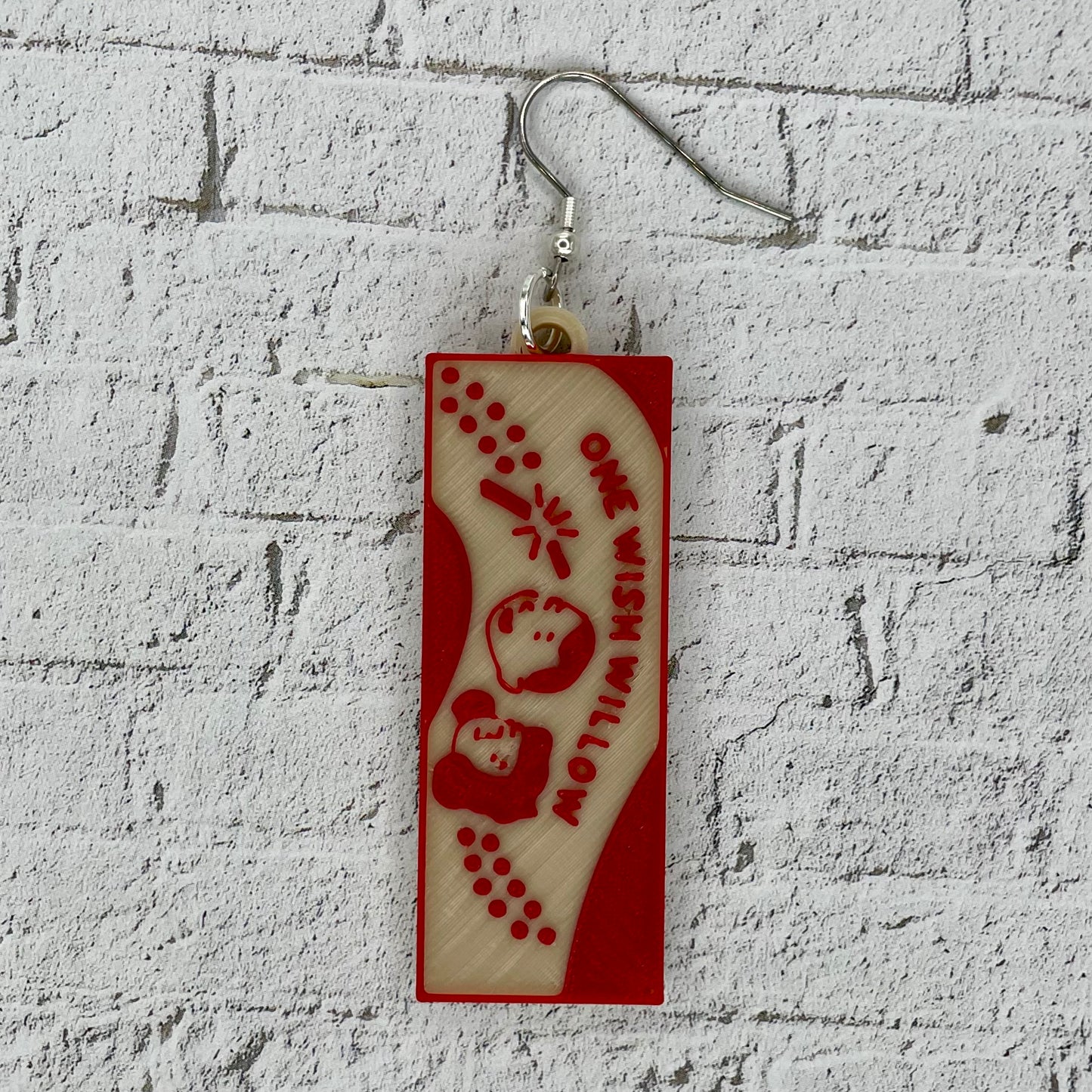 One Wish Horror Statement Earrings or Keychain 3D Printed