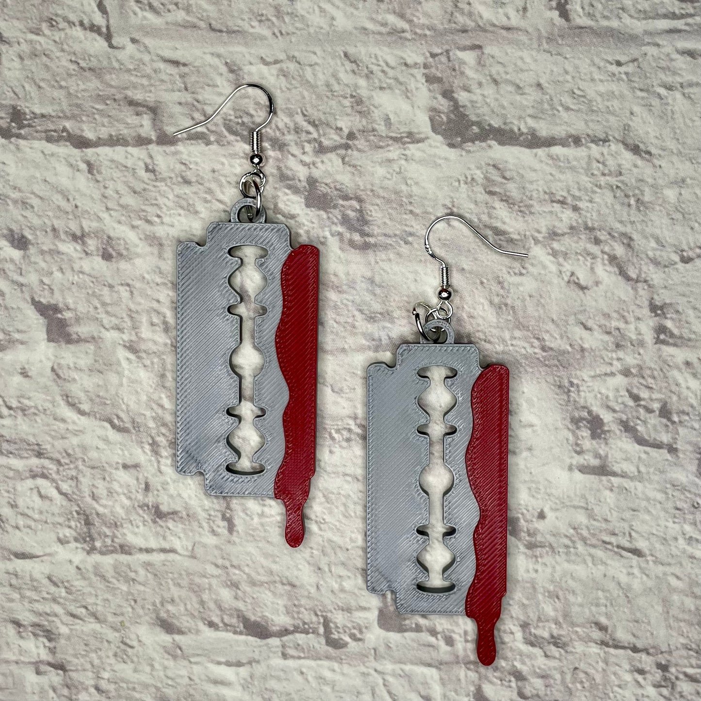Razor Blade Statement Earrings or Keychain 3D Printed
