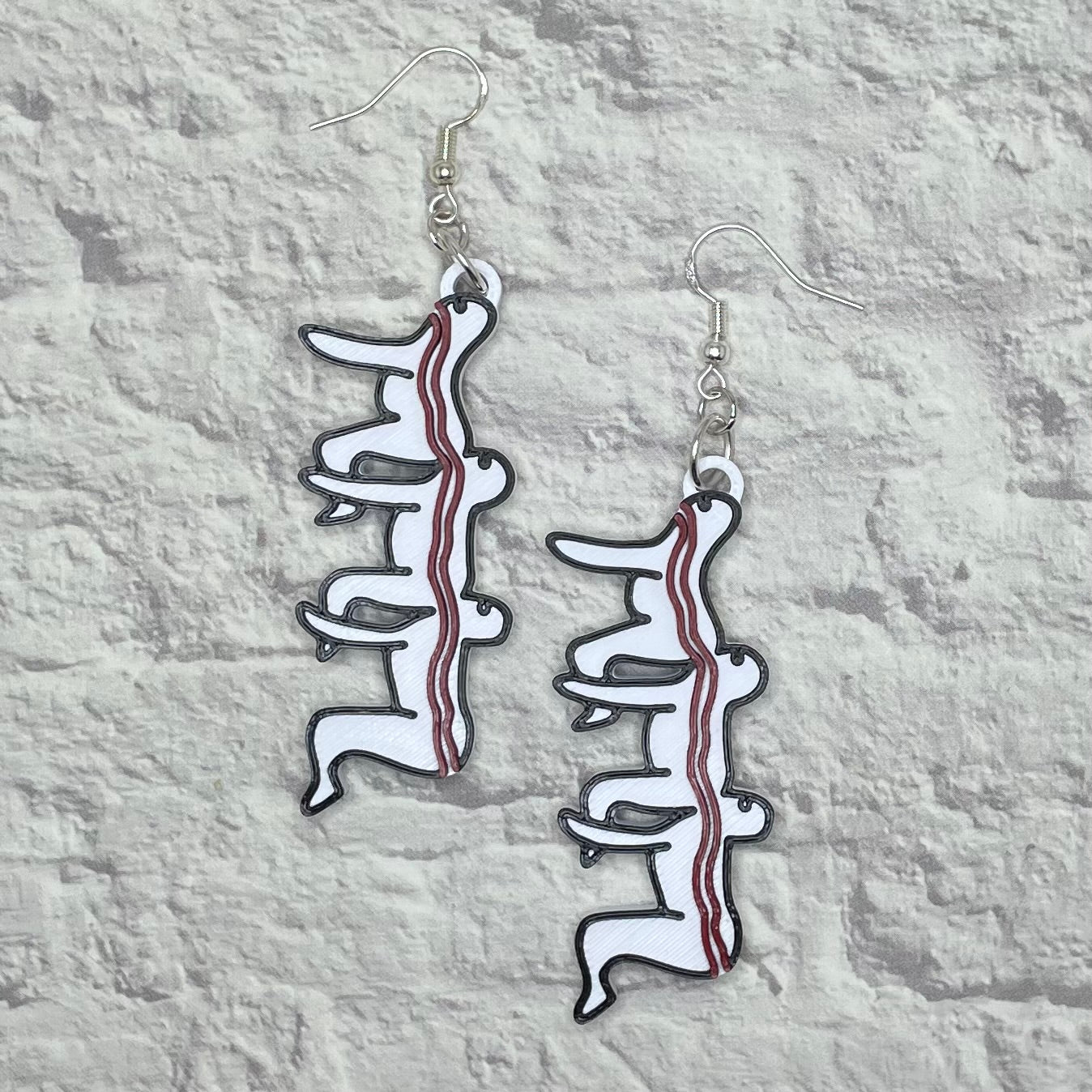 Centipede People Horror Statement Earrings or Keychain 3D Printed
