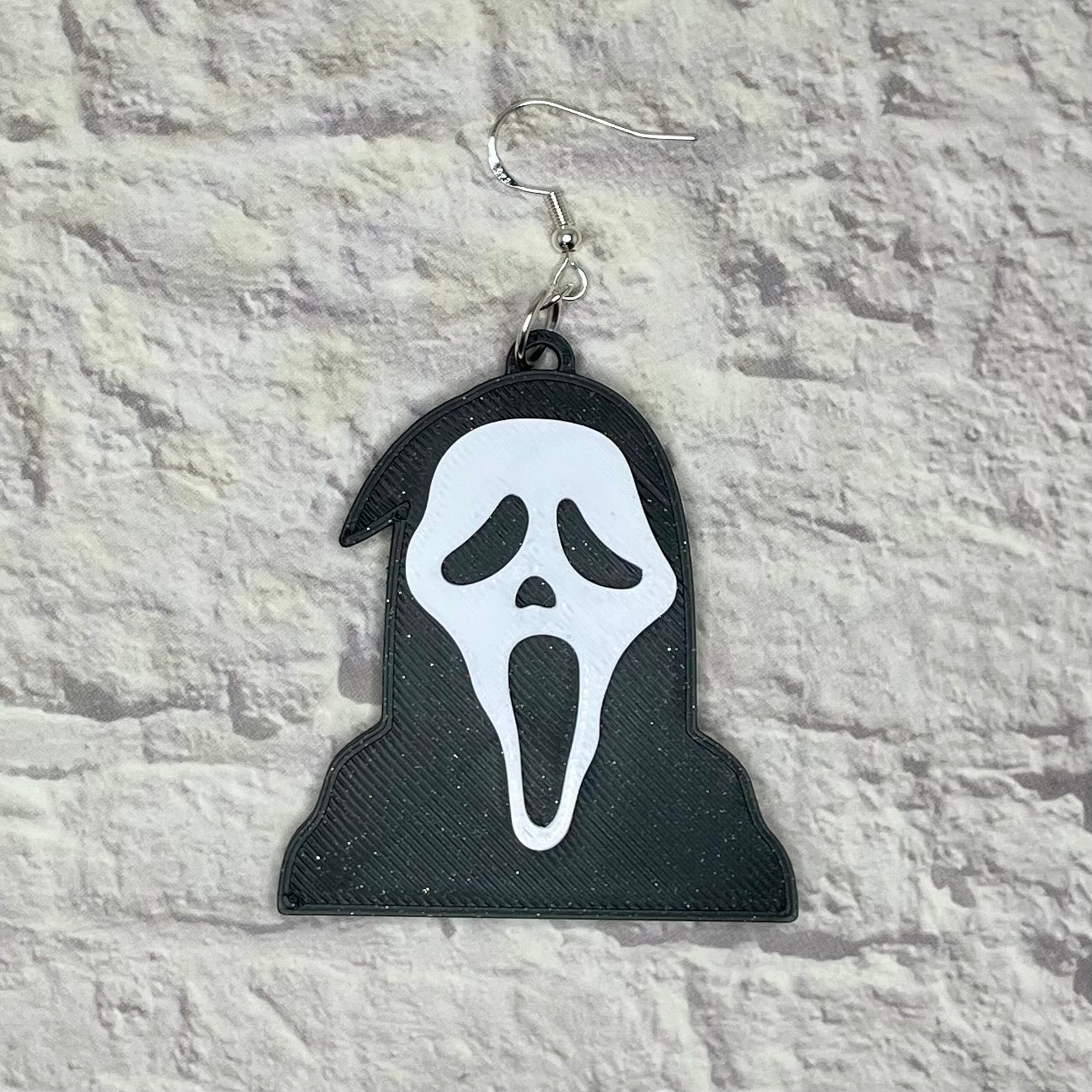 Ghost Mask Horror Statement Earrings or Keychain 3D Printed