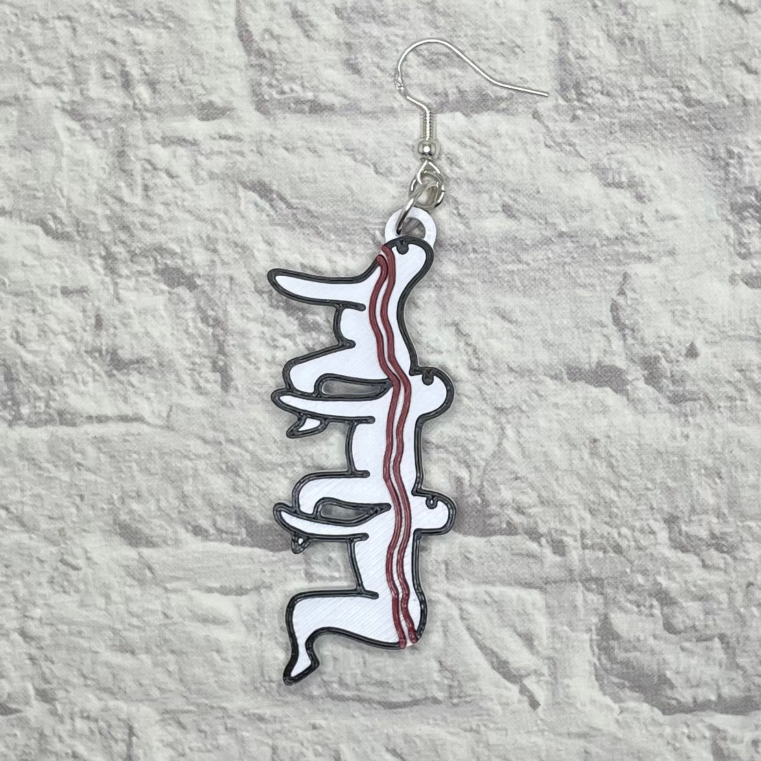 Centipede People Horror Statement Earrings or Keychain 3D Printed