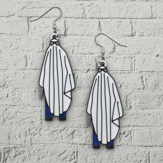 Michael Ghost Horror Statement Earrings or Keychain 3D Printed