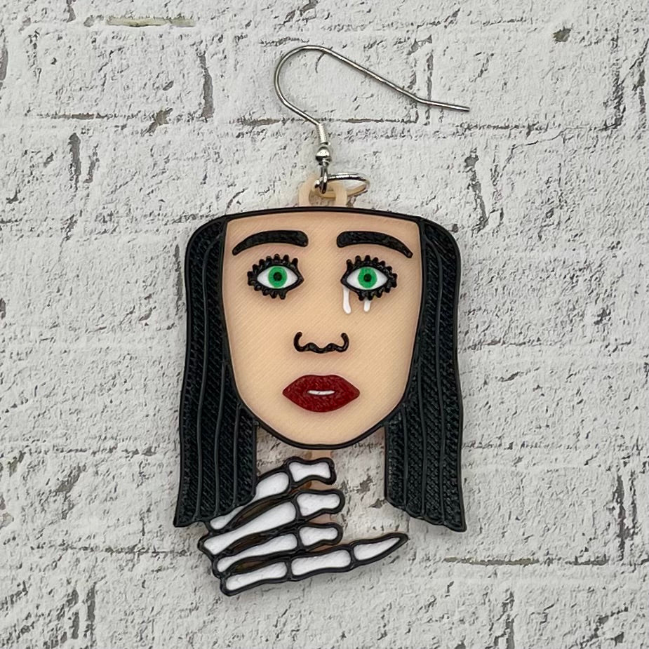 Popcorn Horror Statement Earrings or Keychain 3D Printed