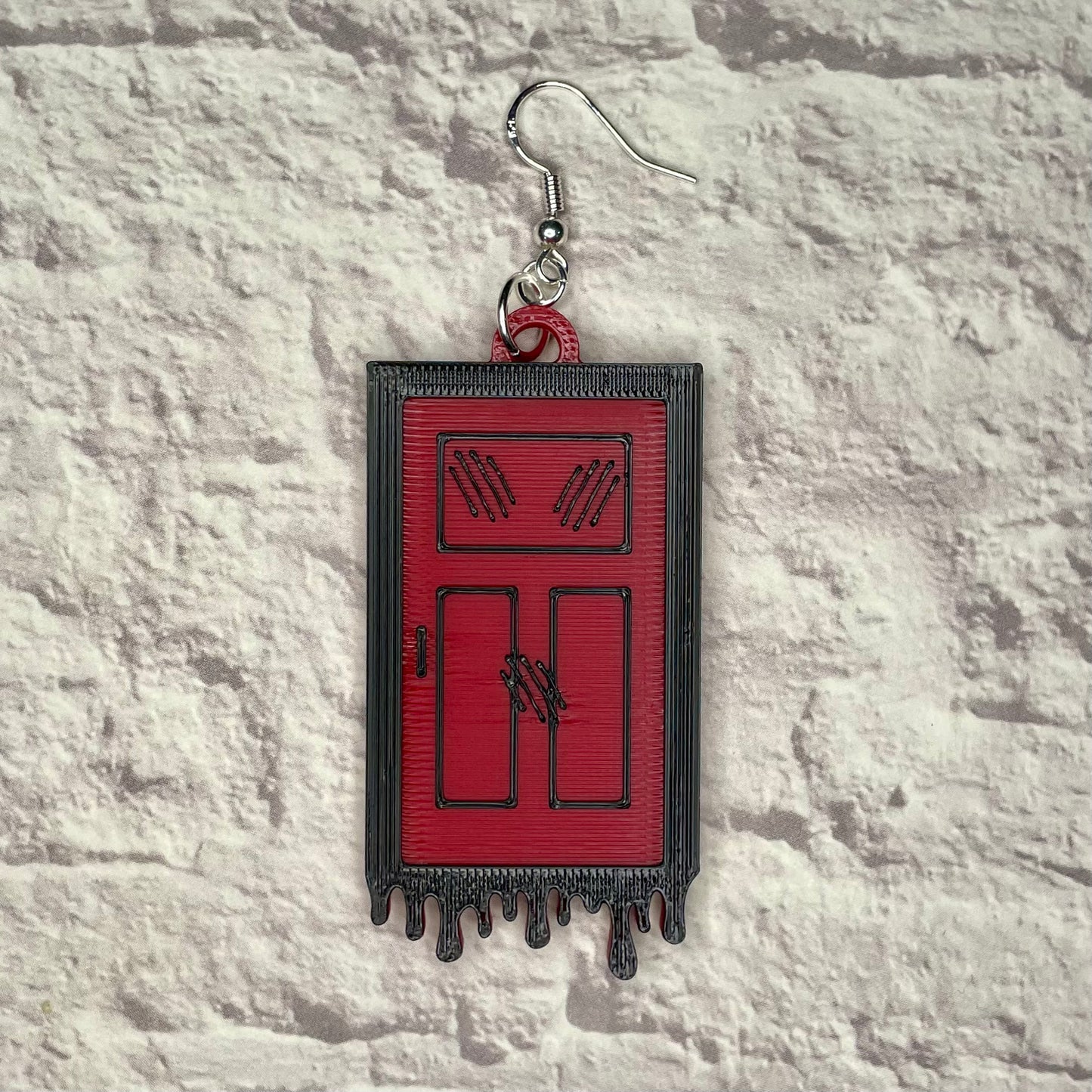 Red Door Horror Statement Earrings or Keychain 3D Printed