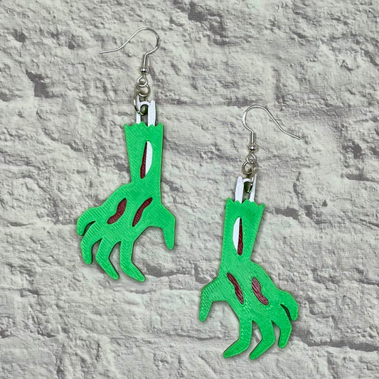 Zombie Hand Horror Statement Earrings or Keychain 3D Printed