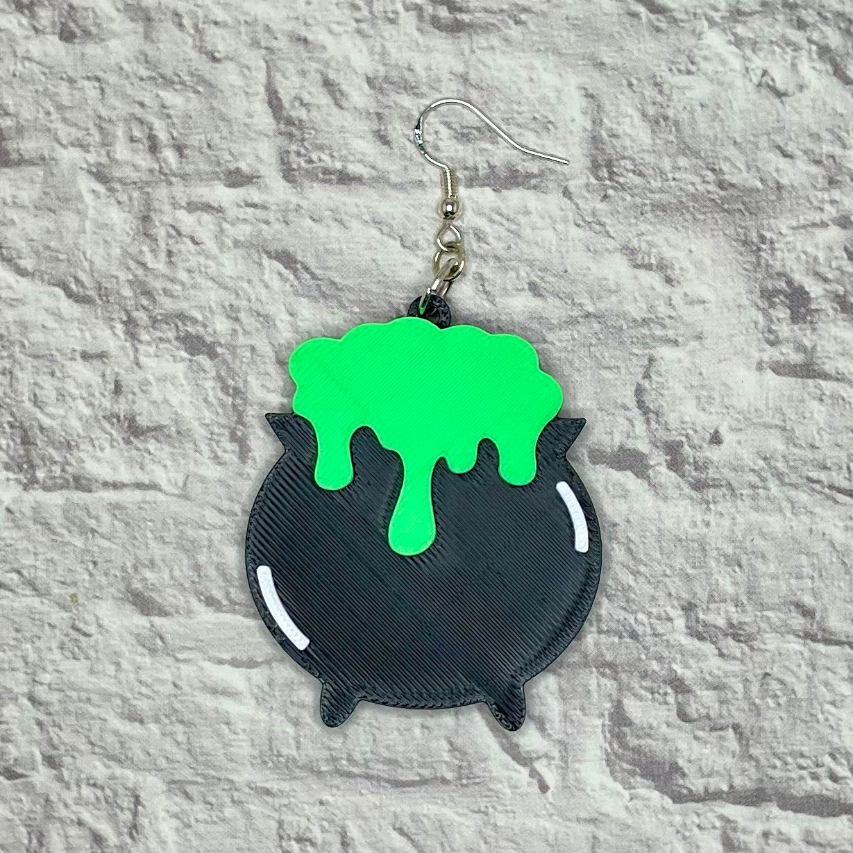 Cauldron Statement Earrings or Keychain 3D Printed