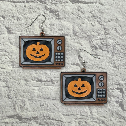 Halloween Giveaway TV Horror Statement Earrings or Keychain 3D Printed