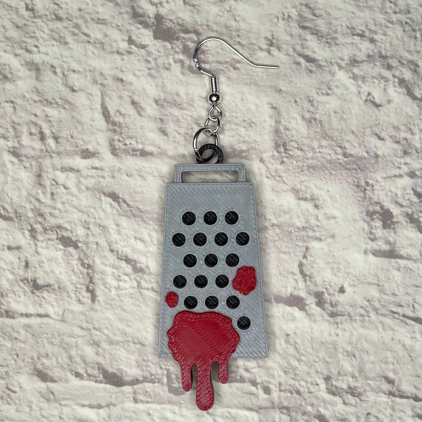 Cheese Grater Horror Statement Earrings or Keychain 3D Printed