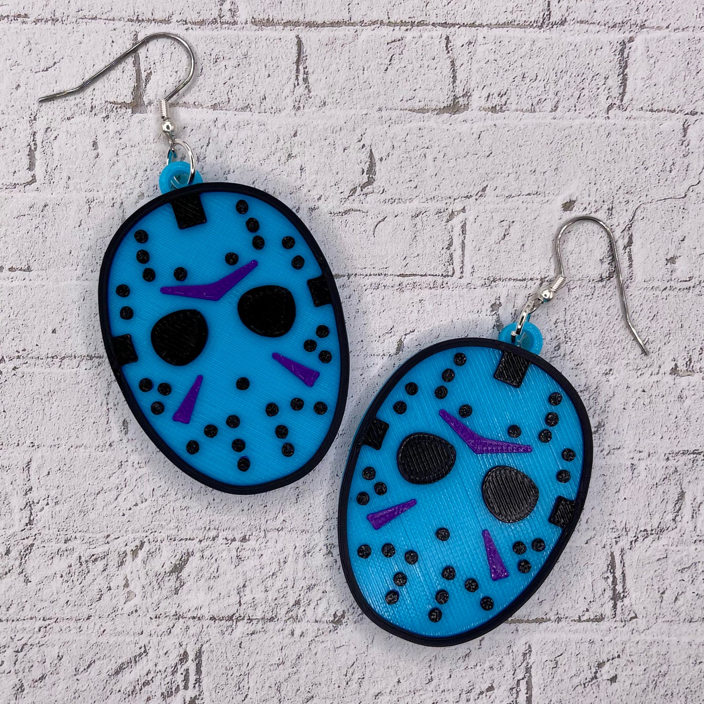 Video Game Hockey Mask Horror Statement Earrings or Keychain 3D Printed