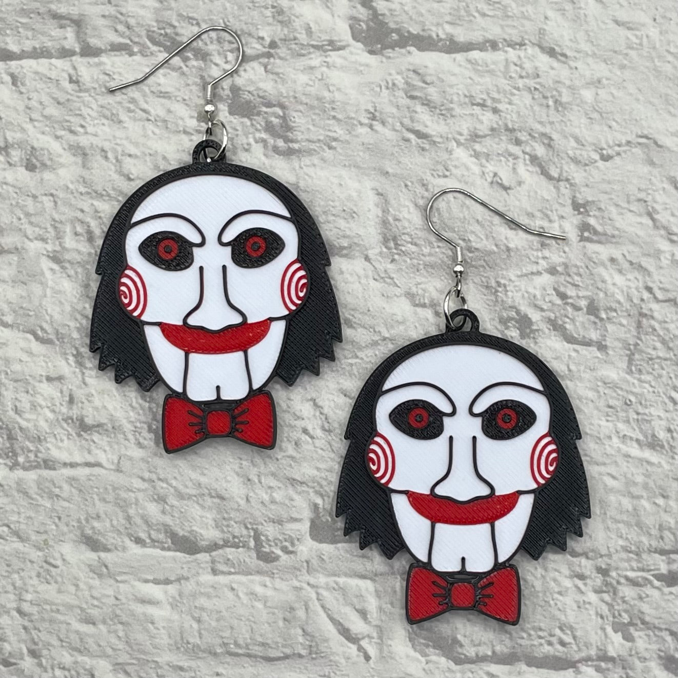 Billy Puppet Horror Statement Earrings or Keychain 3D Printed