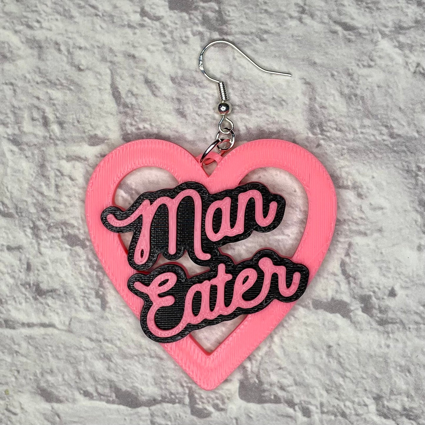 Man Eater Heart Horror Statement Earrings or Keychain 3D Printed