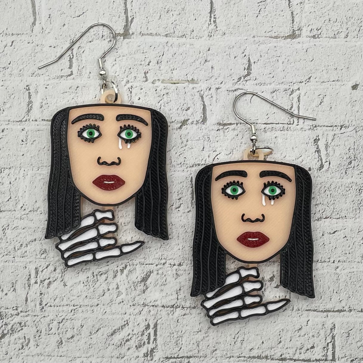 Popcorn Horror Statement Earrings or Keychain 3D Printed