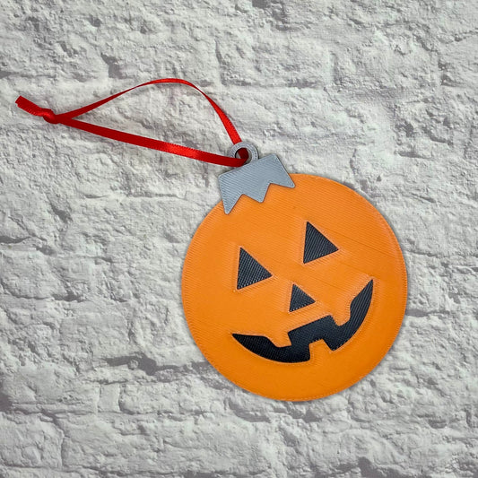 Pumpkin Jack O Lantern Bauble Holiday Ornament 3D Printed