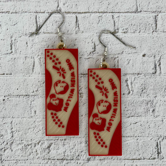 One Wish Horror Statement Earrings or Keychain 3D Printed