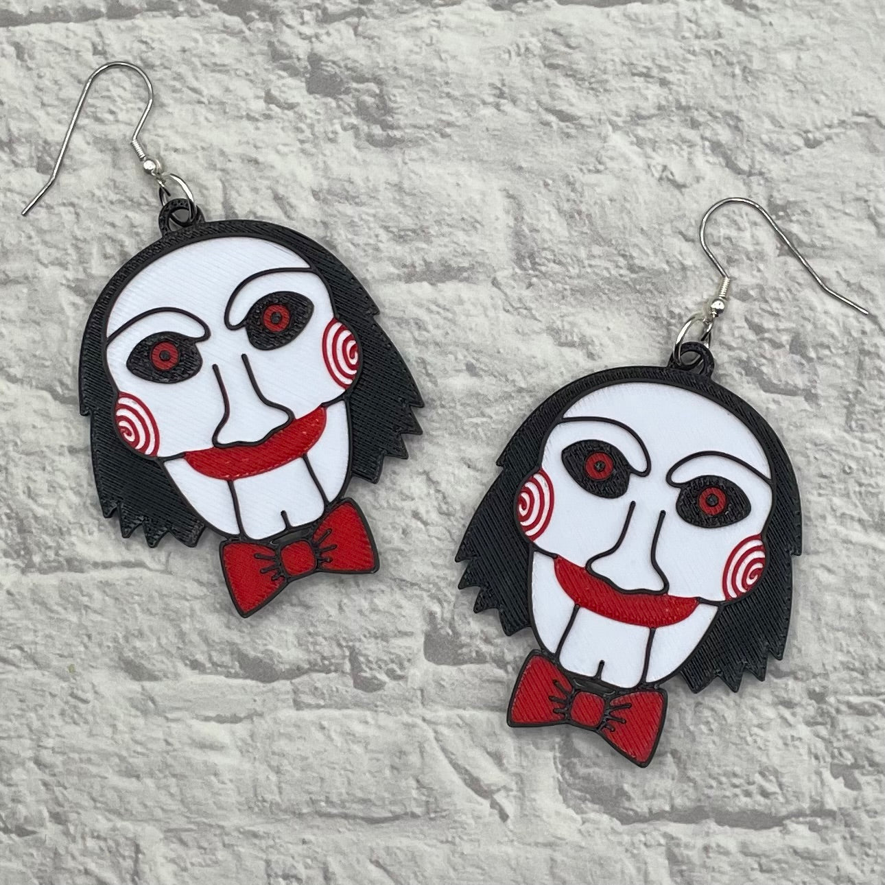 Billy Puppet Horror Statement Earrings or Keychain 3D Printed
