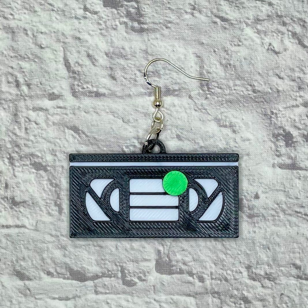 VHS Tapes Horror Sticker Statement Earrings or Keychain 3D Printed