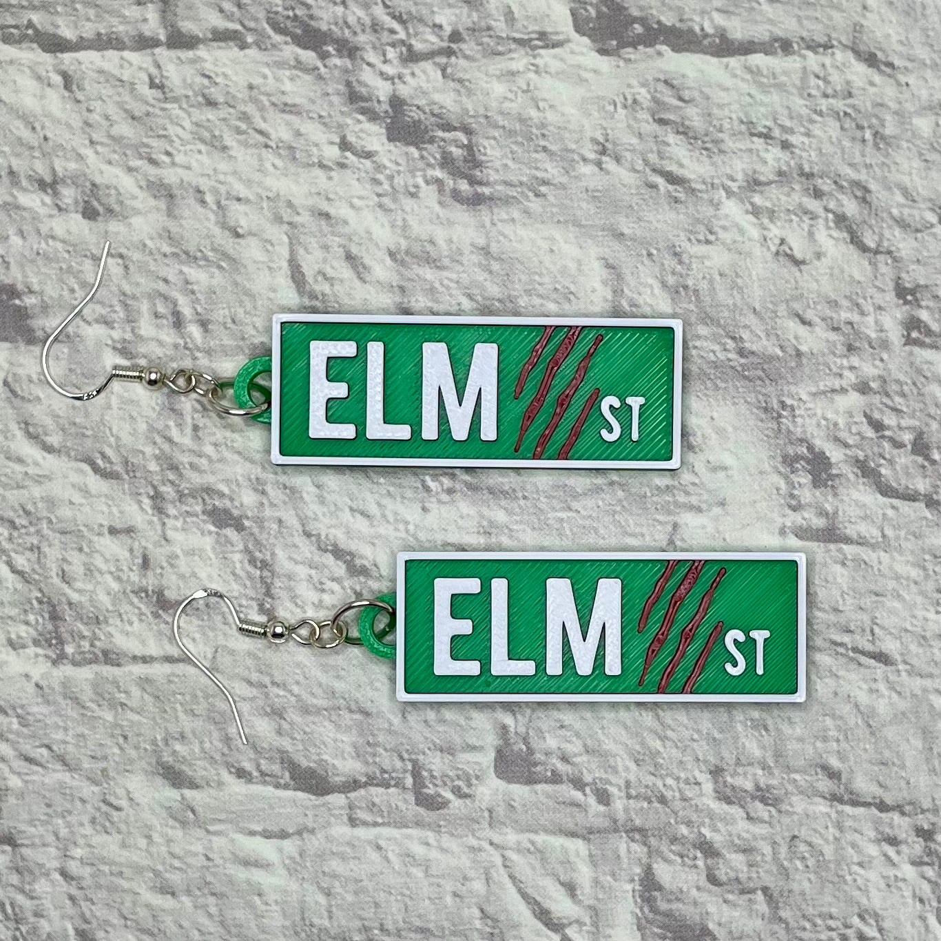 Elm Street Horror Statement Earrings or Keychain 3D Printed