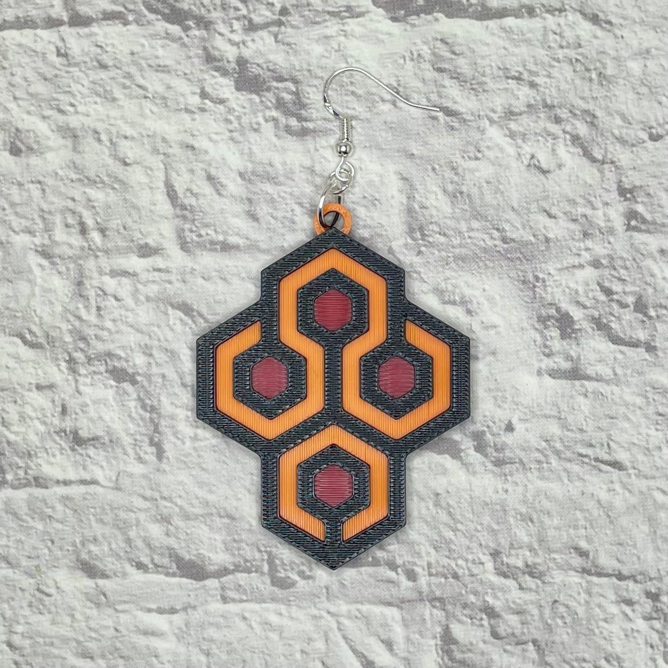 Carpet Horror Statement Earrings or Keychain 3D Printed
