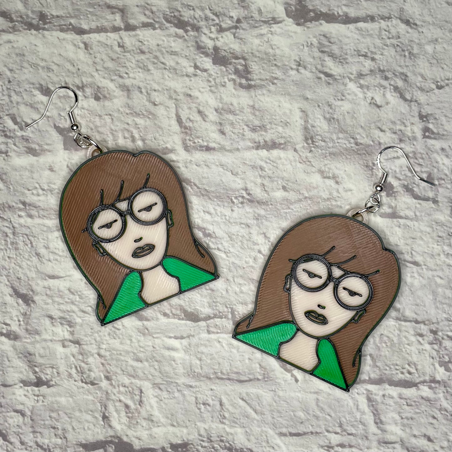 Daria Statement Earrings or Keychain 3D Printed