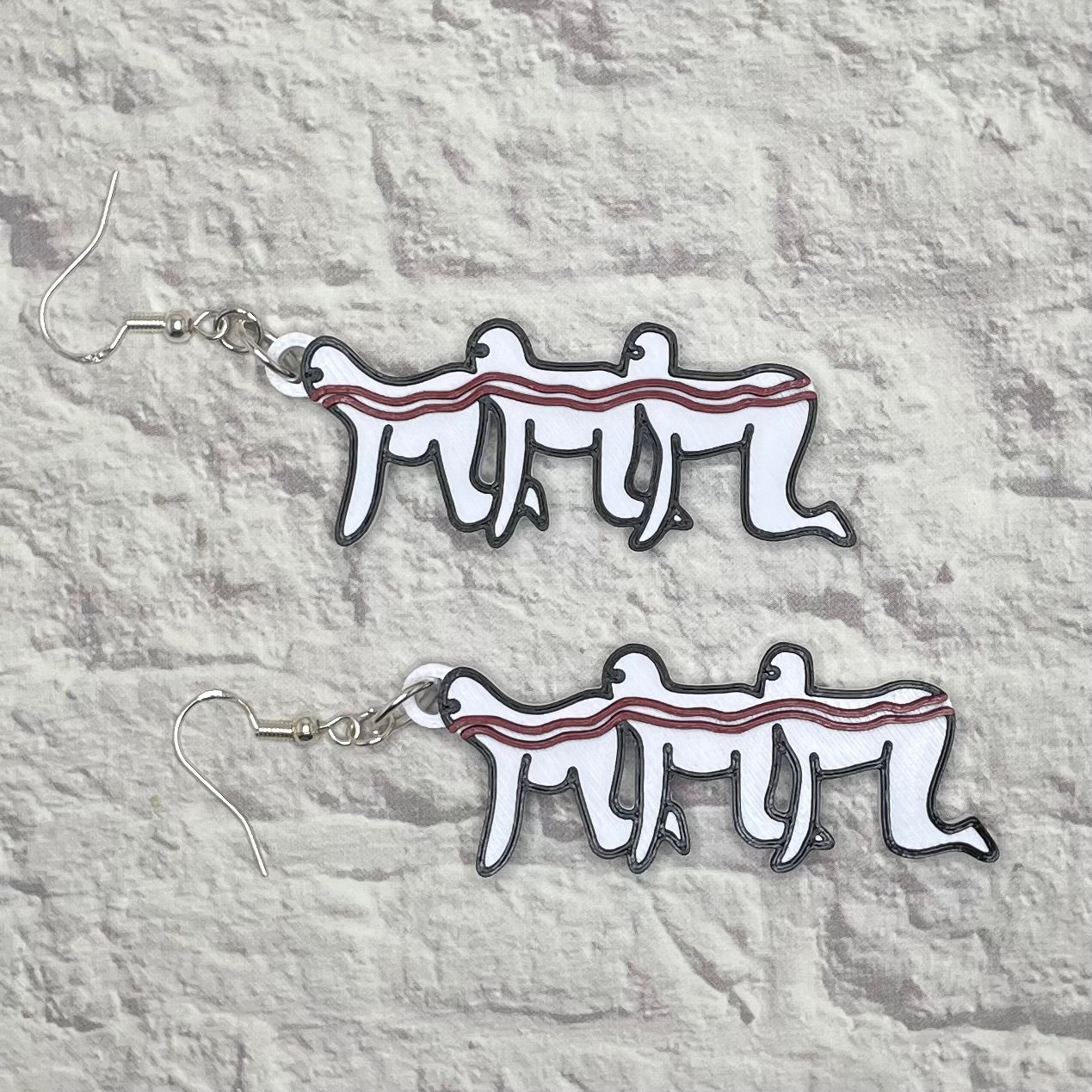 Centipede People Horror Statement Earrings or Keychain 3D Printed