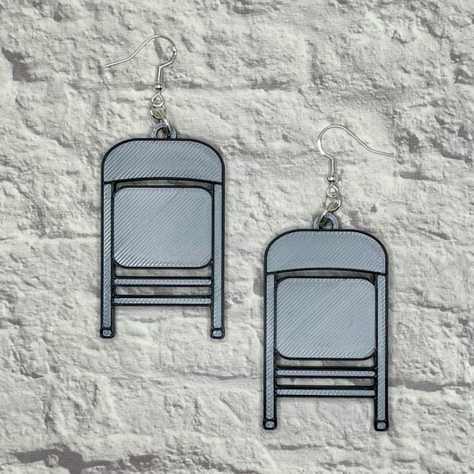 Folding Chair Wrestling Statement Earrings or Keychain 3D Printed