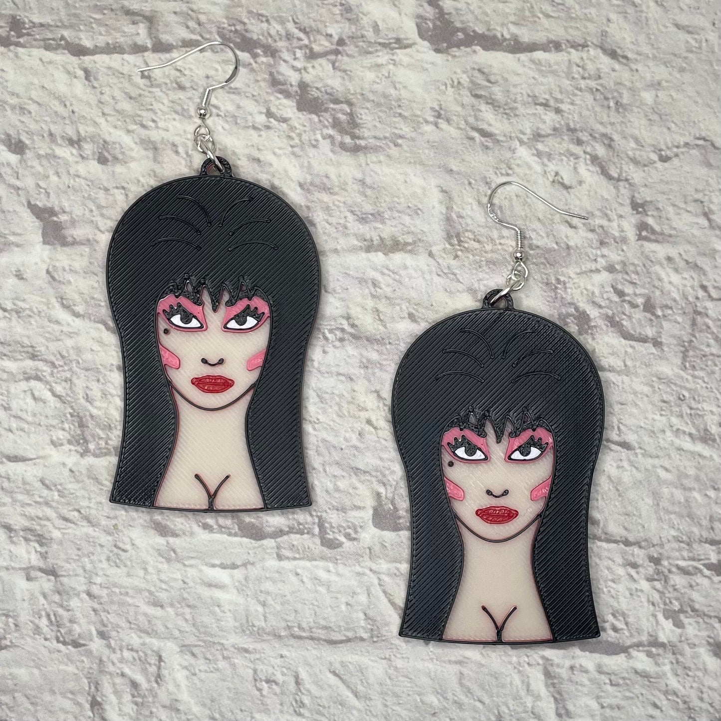 Mistress Of The Dark Horror Statement Earrings or Keychain 3D Printed